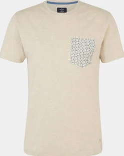 Homme Hackett London T-Shirt poche fantaisie beige chiné