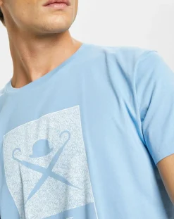 Best Hackett London T-Shirt Print Body bleu ciel