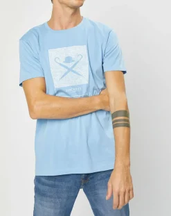 Best Hackett London T-Shirt Print Body bleu ciel