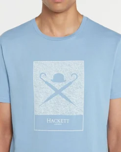 Best Hackett London T-Shirt Print Body bleu ciel