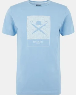 Best Hackett London T-Shirt Print Body bleu ciel