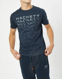 Clearance Hackett London T-Shirt Raglan Aston Martin Racing bleu marine