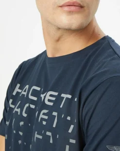 Clearance Hackett London T-Shirt Raglan Aston Martin Racing bleu marine