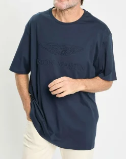 Homme Hackett London T-Shirt Regular Fit Aston Martin Racing embossé bleu marine