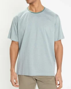 Outlet Hackett London T-Shirt Regular Fit Mercerisé à rayures milleraie vert clair