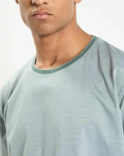 Outlet Hackett London T-Shirt Regular Fit Mercerisé à rayures milleraie vert clair