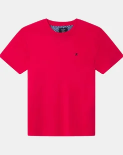 Homme Hackett London T-Shirt Regular Fit uni Yok rose fushia