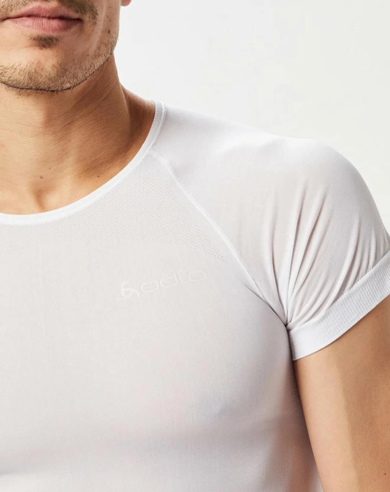 Homme Odlo T-Shirt Respirant Evolution X-Light Ultraléger blanc