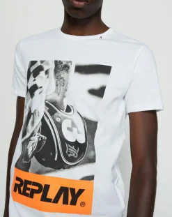 Hot Replay T-Shirt Rock Fluo blanc