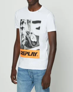 Hot Replay T-Shirt Rock Fluo blanc