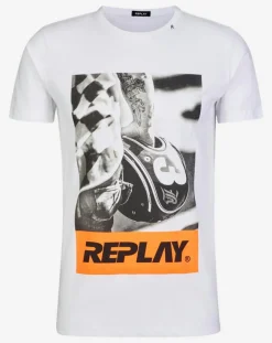 Hot Replay T-Shirt Rock Fluo blanc