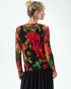 Outlet Indies T-Shirt Sandra black flowers
