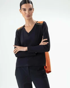 Outlet Bleu Blanc Rouge T-Shirt Signe noir/orange perlee