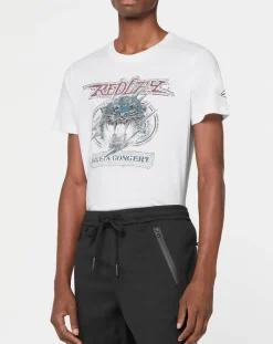 Homme Replay T-Shirt Tiger blanc