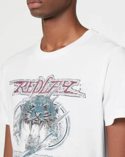 Homme Replay T-Shirt Tiger blanc