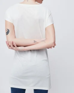 Outlet John Galliano T-Shirt/Tunique à motifs blanc cassé