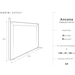 Mazzini Sofas Tête de lit Ancona gris foncé - 200x120 cm