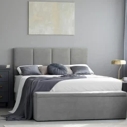 Outlet Mazzini Sofas Tête de lit Barletta gris clair - 140x120 cm