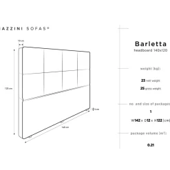 Clearance Mazzini Sofas Tête de lit Barletta rose clair - 200x120 cm