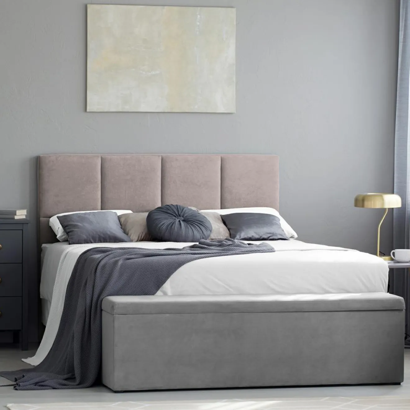 New Mazzini Sofas Tête de lit Barletta rose clair - 180x120 cm