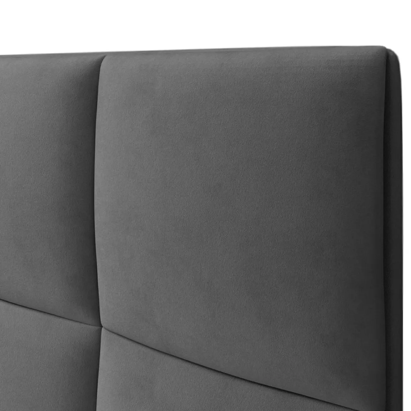 Mazzini Sofas Tête de Lit en Velours Begonia gris foncé - 140x120 cm