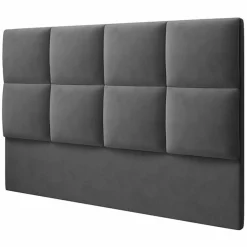 Mazzini Sofas Tête de Lit en Velours Begonia gris foncé - 140x120 cm