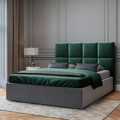 Clearance Mazzini Sofas Tête de lit en Velours Begonia vert bouteille - 160 cm
