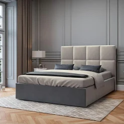 Mazzini Sofas Tête de lit en Velours Begonia beige clair - 160 cm