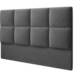 Discount Mazzini Sofas Tête de lit en Velours Begonia gris foncé - 180 cm