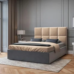 Mazzini Sofas Tête de lit en Velours Begonia beige - 180 cm