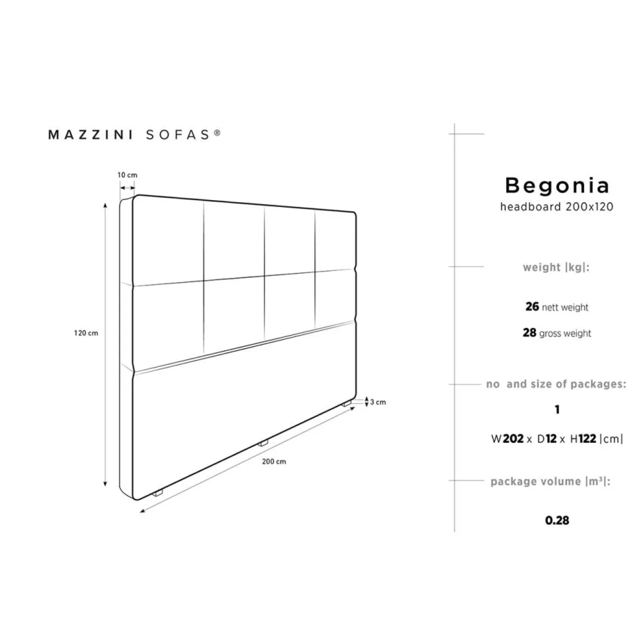 Clearance Mazzini Sofas Tête de lit en Velours Begonia lavande - 200x120 cm