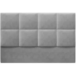Hot Mazzini Sofas Tête de Lit en Velours Begonia gris clair - 140x120 cm
