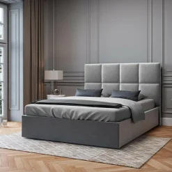 Hot Mazzini Sofas Tête de Lit en Velours Begonia gris clair - 140x120 cm