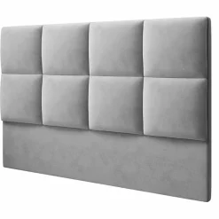 Hot Mazzini Sofas Tête de Lit en Velours Begonia gris clair - 140x120 cm