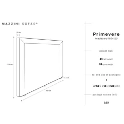 Mazzini Sofas Tête de Lit en Velours Primevere pétrole - 160x120 cm