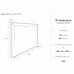 Mazzini Sofas Tête de Lit en Velours Primevere gris foncé - 160x120 cm