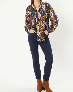 Best Stella Forest Tunique à col lavallière Héloïse à motifs carbone