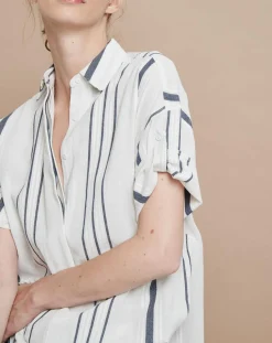 Mare di Latte Tunique Aurélia à rayures blanc/noir