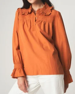 Femme Stella Forest Tunique en Coton Anna brodée rouille