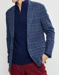 New Hackett London Veste à carreaux bleu moyen