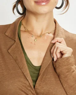 Femme Lauren Vidal Veste 100% Lin Essential écorce