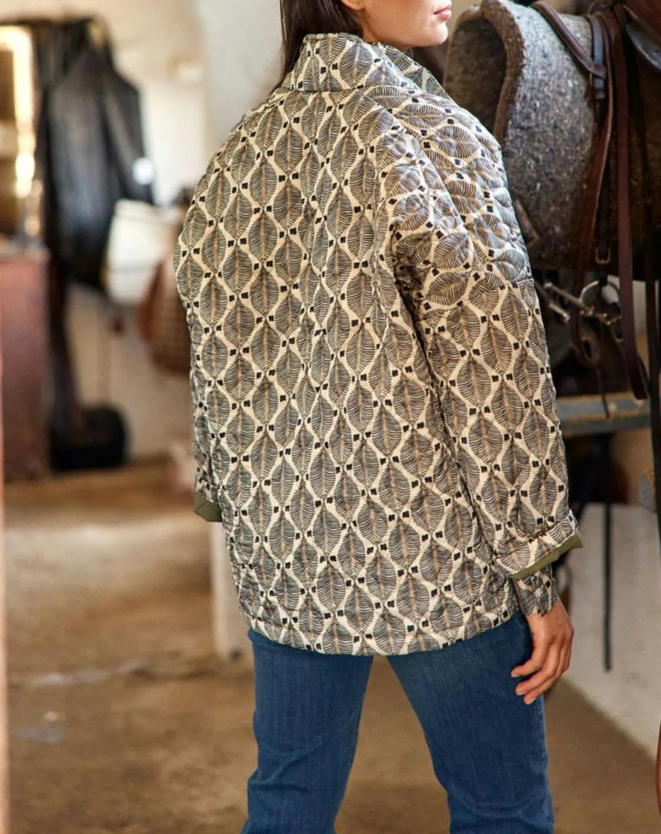 Outlet Lauren Vidal Veste Bic imprimée palme