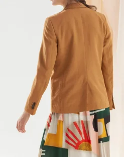 Femme Chloé Stora Veste blazer en Lin mélangé Vana camel