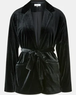 Sale Galeries Lafayette Veste blazer en Velours lisse noire