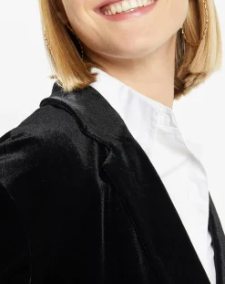 Sale Galeries Lafayette Veste blazer en Velours lisse noire