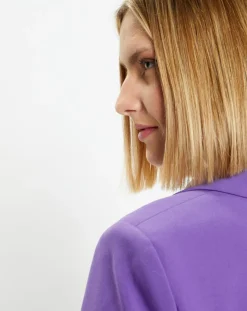 Femme Galeries Lafayette Veste blazer Rune double boutonnage violette