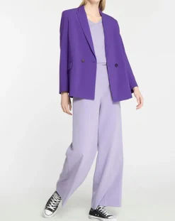 Femme Galeries Lafayette Veste blazer Rune double boutonnage violette