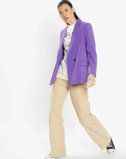 Femme Galeries Lafayette Veste blazer Rune double boutonnage violette