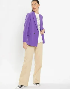 Femme Galeries Lafayette Veste blazer Rune double boutonnage violette