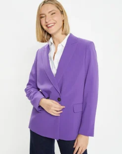 Femme Galeries Lafayette Veste blazer Rune double boutonnage violette